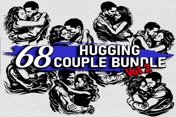Download Hugging Black Couple Vector SVG PNG EPS - Eps Collection