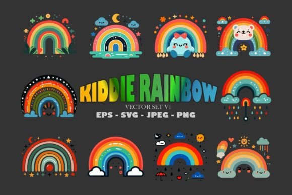 Download Kiddie Rainbow Vector Graphics EPS SVG - Eps Collection