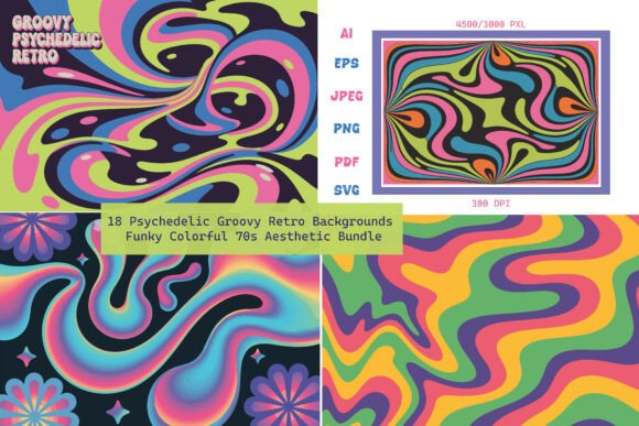 Download Groovy Psychedelic Retro Backgrounds - Retro backgrounds Collection