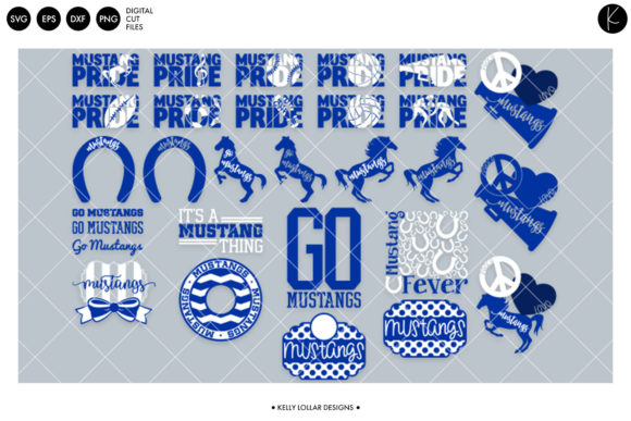 Download Mustangs Mascot Bundle Royal Blue - Premium Resources